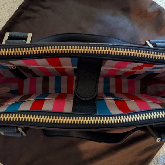 Kate Spade Black Saffiano Leather Double Zip Tote - Picture 4 of 5